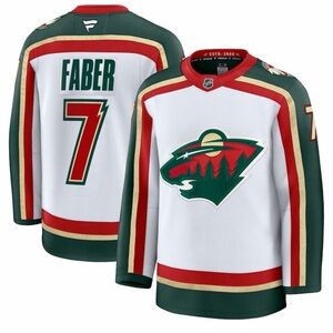 Men's Minnesota Wild Brock Faber Fanatics White 25th Anniversary Premium Jersey
